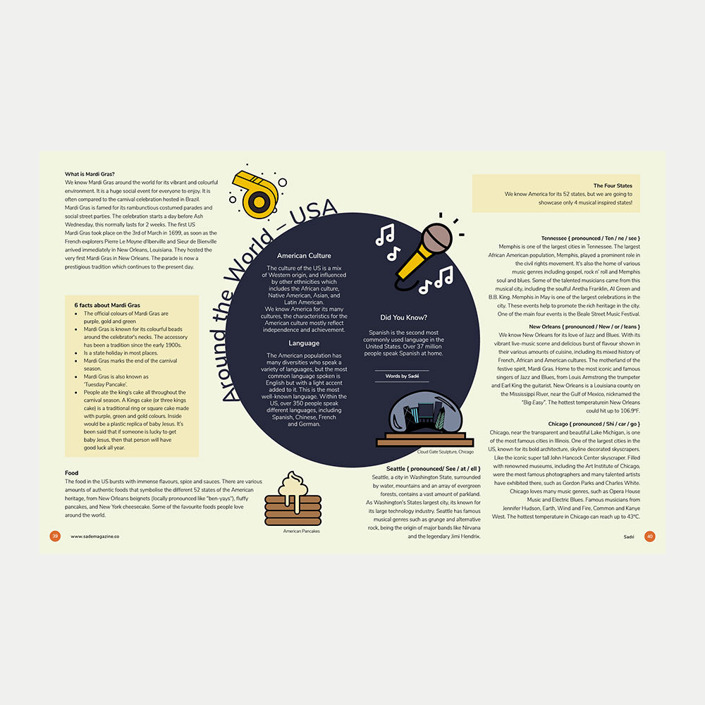 Around the world - USA - Sadé Kids Magazine